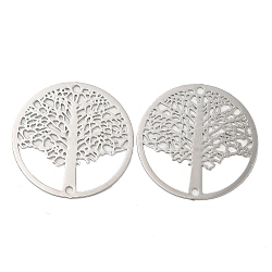 Rack Plating Brass Connector Charms, Etched Metal Embellishments, Long-Lasting Plated, Tree of Life Links, Platinum, 20x0.3mm, Hole: 1.2mm(KK-Q792-17P)