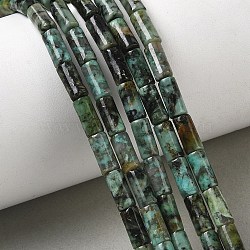 Natural African Turquoise(Jasper) Beads Strands, Column, 8x4mm, Hole: 1mm, about 46pcs/strand, 15.35''(39cm)(G-B091-A25-01)