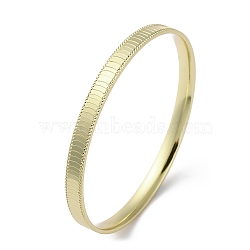 Rack Plating Brass Textured Bangles, Lead Free & Cadmium Free, Real 18K Gold Plated, Inner Diameter: 2-3/8 inch(6cm)(BJEW-M039-03G)