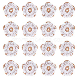Handmade Linen Ornament Accessories, with Plastic Imitation Pearl Beads, for DIY Craft Making, Flower, Tan, 71x6.5mm(DIY-GF0006-82)