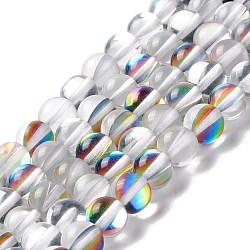 Synthetic Moonstone Beads Strands, Round, WhiteSmoke, 8mm, Hole: 1mm, about 48pcs/strand, 14.57''~15.35''(37~39cm)(G-E573-02B-21)