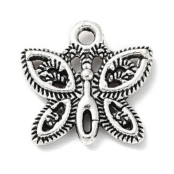 Tibetan Style Alloy Pendants, Butterfly, Antique Silver, 16x16x2.5mm, Hole: 1.6mm, about 390pcs/500g(PALLOY-P293-011AS)
