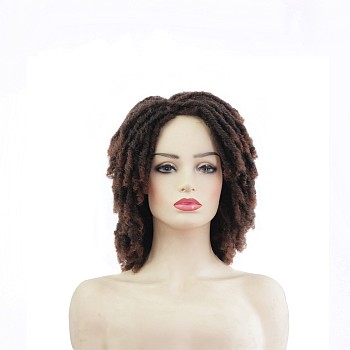 Short Kinky Curly Wigs, Synthetic Afro Wigs, High Temperature Heat Resistant Fiber, for Women, Sienna, 12.99 inch(33cm)