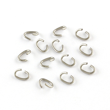 Oval 304 Stainless Steel Open Jump Rings, Stainless Steel Color, 18 Gauge, 7x5x1mm