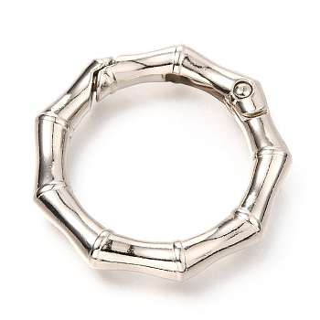 Zinc Alloy Spring Gate Rings, Polygon Ring, Platinum, 37x6mm, Inner Diameter: 25.5mm