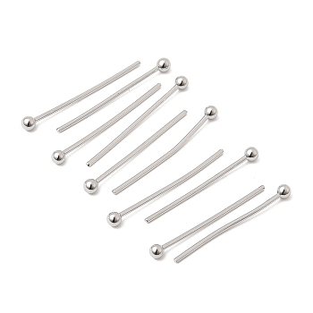 SHEGRACE Brass Ball Head Pins, Cadmium Free & Nickel Free & Lead Free, Real Platinum Plated, 19~21.5x0.7mm, 21 Gauge, Head: 2mm