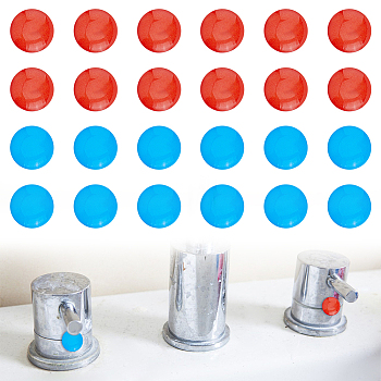 24Pcs 2 Colors Epoxy Resin Public Signs, Cold Hot Water Marking Sticker for Faucet, Mixed Color, 10x1.6mm, 12pcs/color