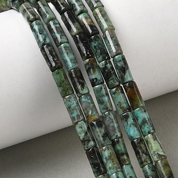 Natural African Turquoise(Jasper) Beads Strands, Column, 8x4mm, Hole: 1mm, about 46pcs/strand, 15.35''(39cm)