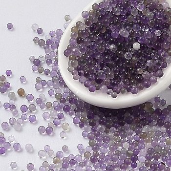 Natural Amethyst Beads, No Hole, Round, 1.2~1.5mm