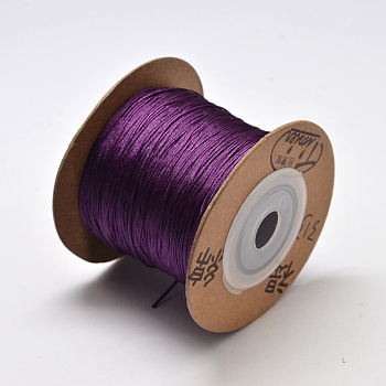 Eco-Friendly Dyed Nylon Threads, String Threads Cords, Indigo, 0.4mm, about 164.04 yards(150m)/roll