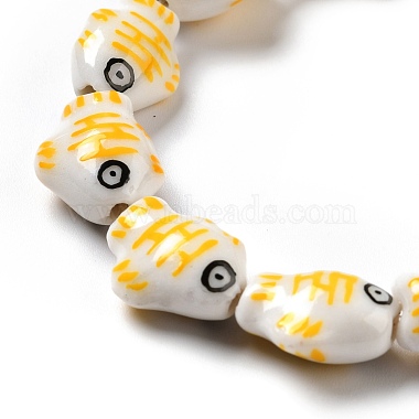 Perles de porcelaine imprimées manuelles(PORC-F005-03B)-6