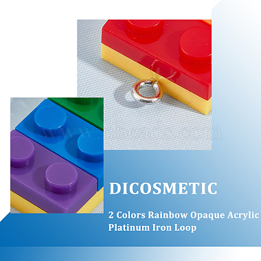 dicosmetic 20pcs 2 couleurs arc-en-ciel pendentifs acryliques opaques(MACR-DC0001-02)-4