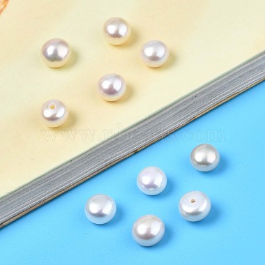 Half Drilled Natural Cultured Freshwater Pearl Beads(PEAR-N020-02A)-7