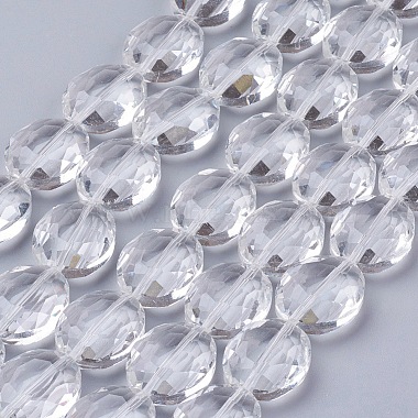 20mm Clear Oval Glass Beads