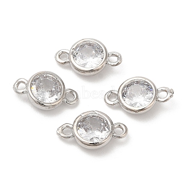 Eco-Friendly Rack Plating Brass Pave Clear Cubic Zirconia Connector Charms(KK-A186-06P)-2