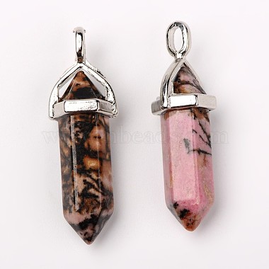 Natural Rhodonite Double Terminated Pointed Pendants(G-F295-05D)-2