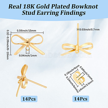 14Pcs Brass Stud Earring Findings(KK-BBC0028-66G)-2