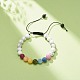 Natural Howlite & Mixed Stone Round Braided Bead Bracelet for Women(BJEW-JB08385-02)-2