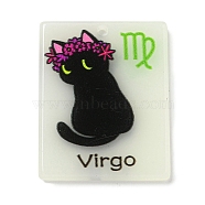 Acrylic Pendants,
Constellation Cat, Virgo, 34x27x2.5mm, Hole: 2mm(MACR-U005-09G)