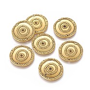 Tibetan Style Links/Connectors, Lead Free and Cadmium Free, Flat Round, Antique Golden, 22x2mm, Hole: 1.5mm(TIBEP-EA300YKG-AG-LF)