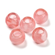 Cherry Quartz Glass European Beads, Large Hole Beads, Round, 12x9~9.5mm, Hole: 5.5~6mm(G-R488-01F)