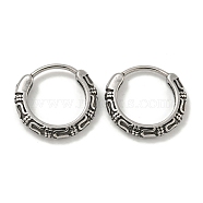 316 Surgical Stainless Steel Hoop Earrings, Ring, Antique Silver, 14.5x2.5mm(EJEW-D096-19A-AS)