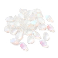 Transparent Frosted Czech Glass Beads, Top Drilled, Petal, Clear AB, 8x6mm(GLAA-PW0001-33H)