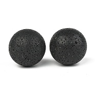 Natural Lava Rock Beads, No Hole/Undrilled, Round, for Cage Pendant Necklace Making, 60mm(G-M358-01E)