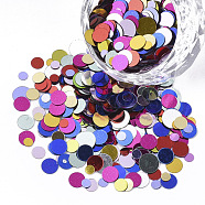 Ornament Accessories, PVC Plastic Paillette/Sequins Beads, No Hole/Undrilled Beads, Flat Round, Mixed Color, 3~7x0.3mm(X-PVC-T005-055)