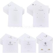 CHGCRAFT 150 Pcs 5 Styles Paper Display Cards, for Earrings & Necklace, Rectangle, White, 30pcs/style(CDIS-CA0001-09)