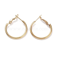 Ring 304 Stainless Steel Hoop Earrings for Women Men, Golden, 12 Gauge, 24.5x2mm, Pin: 0.6mm(EJEW-B049-02A-G)