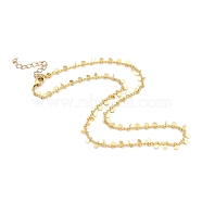 Brass Curb Chain Necklaces, with Brass Flat Round Charms and 304 Stainless Steel Lobster Claw Clasps, Golden, 15.94 inch(40.5cm)(NJEW-JN03032-01)