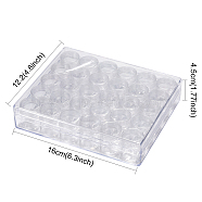 Clear Bead Organizer Storage Case, Plastic Bead Containers, Seed Beads Containers with 30 Tiny Containers, 13.5x16x3.5cm, bottle: 26x29mm, Capacity: 5ml(0.17 fl. oz), 30pcs/box(X-C004Y)