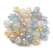 UV Plating Luminous Acrylic Beads, Iridescent, Star, Mixed Color, 15x15.5x14mm, Hole: 3.8mm(OACR-R261-02)