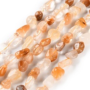 Natural Yellow Quartz Beads Strands, Nuggets, Tumbled Stone, 4.5~11.5x3~7x3.5~6mm, Hole: 1.2mm, about 48~68pcs/strand, 15.35~15.94''(39~40.5cm)(G-P497-01C-45)