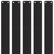 Olycraft 201 Stainless Steel Connector Charms, Stamping Blank Tags, Rectangle Links, Electrophoresis Black, 2.54x7.62x0.1cm, Hole: 3.4mm, 30pcs/box(STAS-OC0001-20EB)