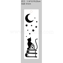 Acrylic Bookmarks, Rectangle Bookmarks, Cat Shape, 118x35x2.5mm, Hole: 5mm(AJEW-WH0387-013)