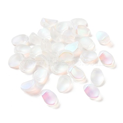 Transparent Frosted Glass Beads, Top Drilled, Petal, Clear AB, 8x6mm(GLAA-PW0001-33H)