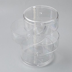 Rotatable 4-Layer Plastic Jewelry Storage Box, for Ring, Earring and Necklace, Clear, 11.5x17.2cm(AJEW-H109-01)
