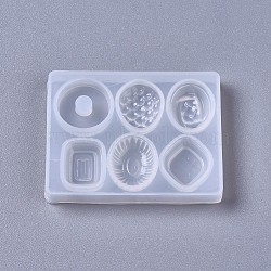 Silicone Molds, Resin Casting Molds, For UV Resin, Epoxy Resin Jewelry Making, Candy, White, 48x37x6mm(X-DIY-F041-24)
