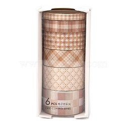 DIY Scrapbook Decorative Paper Tapes, Adhesive Tapes, Tartan Pattern Design Gift Wrapping Tape, for DIY Scrapbooking Supplie Gift Decoration, Navajo White, 0.5~2mm, about 2m/roll, 6rolls/box(DIY-M015-01D)