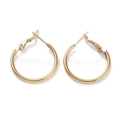 Ring 304 Stainless Steel Hoop Earrings for Women Men, Golden, 12 Gauge, 24.5x2mm, Pin: 0.6mm(EJEW-B049-02A-G)