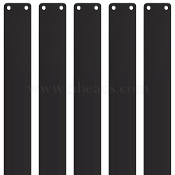 Olycraft 201 Stainless Steel Connector Charms, Stamping Blank Tags, Rectangle Links, Electrophoresis Black, 2.54x7.62x0.1cm, Hole: 3.4mm, 30pcs/box(STAS-OC0001-20EB)