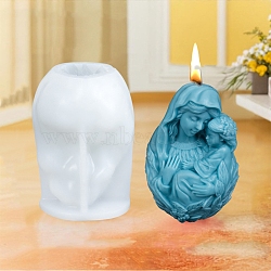 Three Trusts Mother and Child Aromatherapy Candle Silicone Molds, Food Grade Silicone, Decoration Making, for Candle Making, White, 79x115mm(PW-WG55B9E-05)