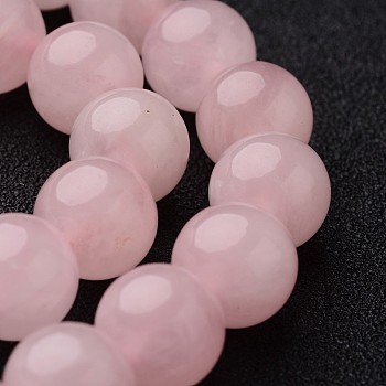 Round Natural Rose Quartz Bead Strands, 10mm, hole: 1mm, about 38~39pcs/strand, 15 inch