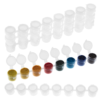 Plastic Paint Pots Strips, 8 Pots Mini Empty Paint Cups with Lids, for Painting Tools, Clear, 3.35x23x2.2cm, Capacity: 5ml