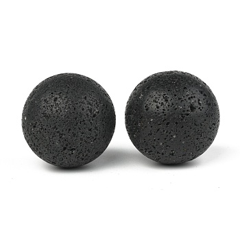 Natural Lava Rock Beads, No Hole/Undrilled, Round, for Cage Pendant Necklace Making, 60mm