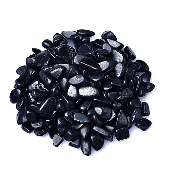 Natural Shungite Tumbled Chips, for Home Crafts Projects and Flower Pot Fish Tank Decoration, 3~5mm