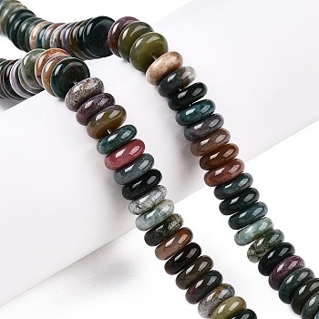 Natural Indian Agate Beads Strands, Rondelle, 10x4mm, Hole: 1mm, about 50pcs/strand, 7.68~8.2''(19.5~20.5cm)