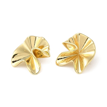 Rack Plating Brass Flower Stud Earrings for Women, Lead Free & Cadmium Free, Long-Lasting Plated, Real 18K Gold Plated, 24x23.5mm
